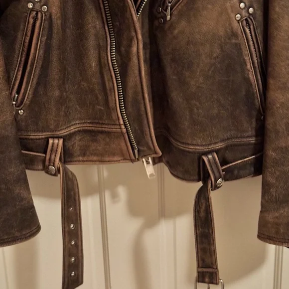 Vintage 90’s Men’s Brown Leather Bomber Jacket - Picture 3 of 16